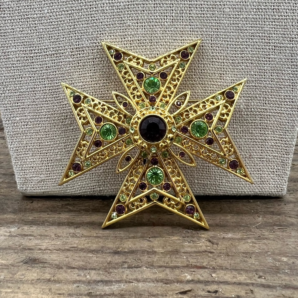 Nolan Miller Glamour Collection Maltese Cross Brooch